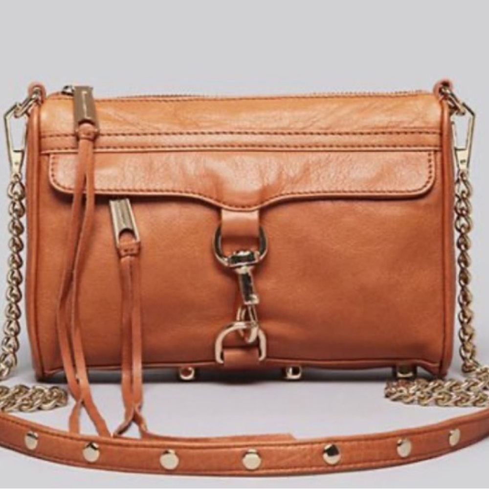 Rebecca Minkoff Tan Leather Crossbody Bag with Gold Hardware - Picture 3 of 6